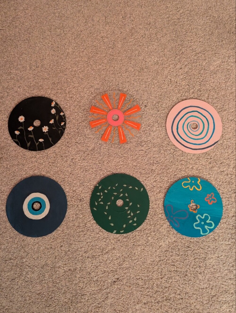 Hand-Painted Decorative Wall Disc Set - Multicolor Home Accents